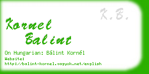 kornel balint business card