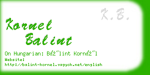 kornel balint business card